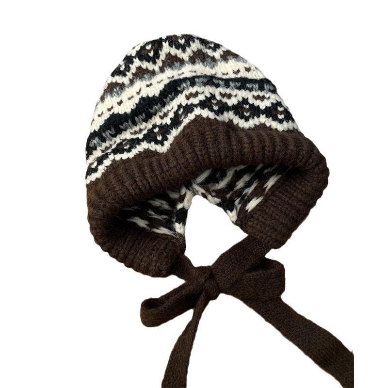 Knitted Hat Children's Winter Retro Hat Bag Hat Warm Ear Protector Wool Hat