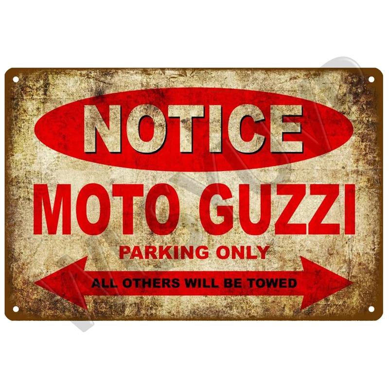 Moto Guzzi Old Man Plaque Metal Vintage Tin Sign Shabby Chic Decor Metal Signs Vintage Bar Decoration Metal Poster Metal Plate