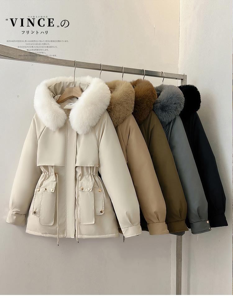 The small pie overcomes women's velvet cotton-padded clothes in the winter of the year, the new waist and thin warm cotton-padded jacket and jacket.