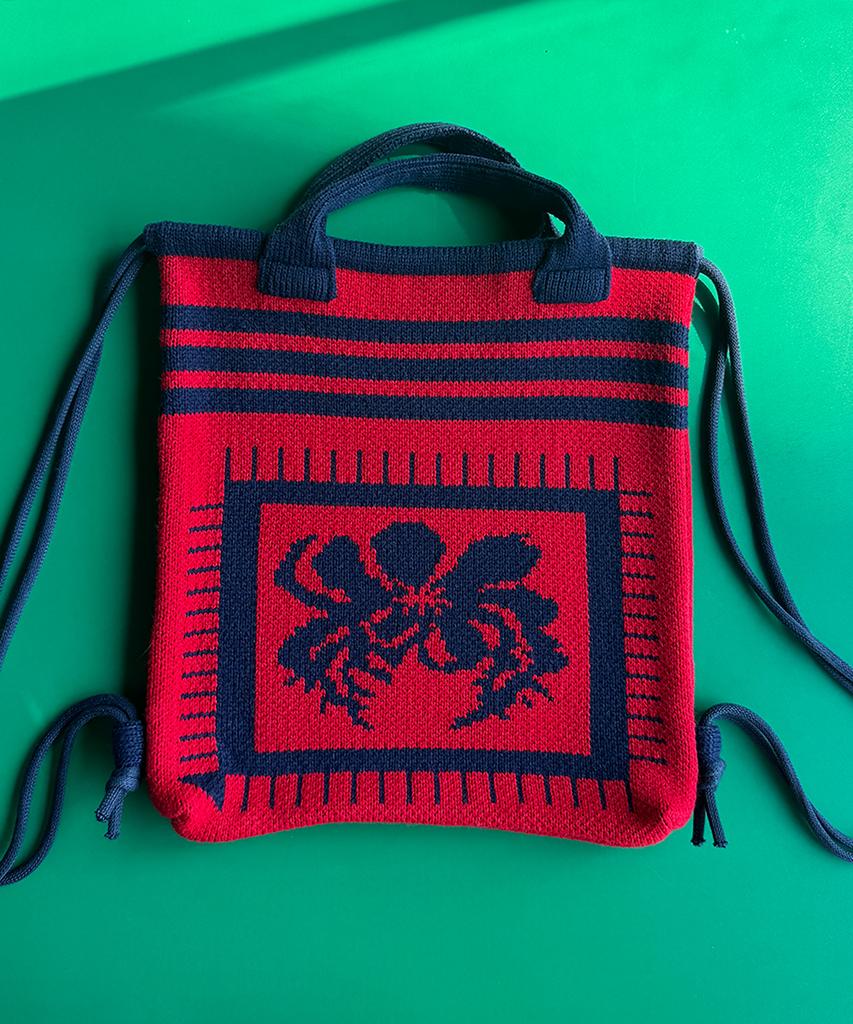 Mimicawe Poppy Knit Mini Backpack/Red