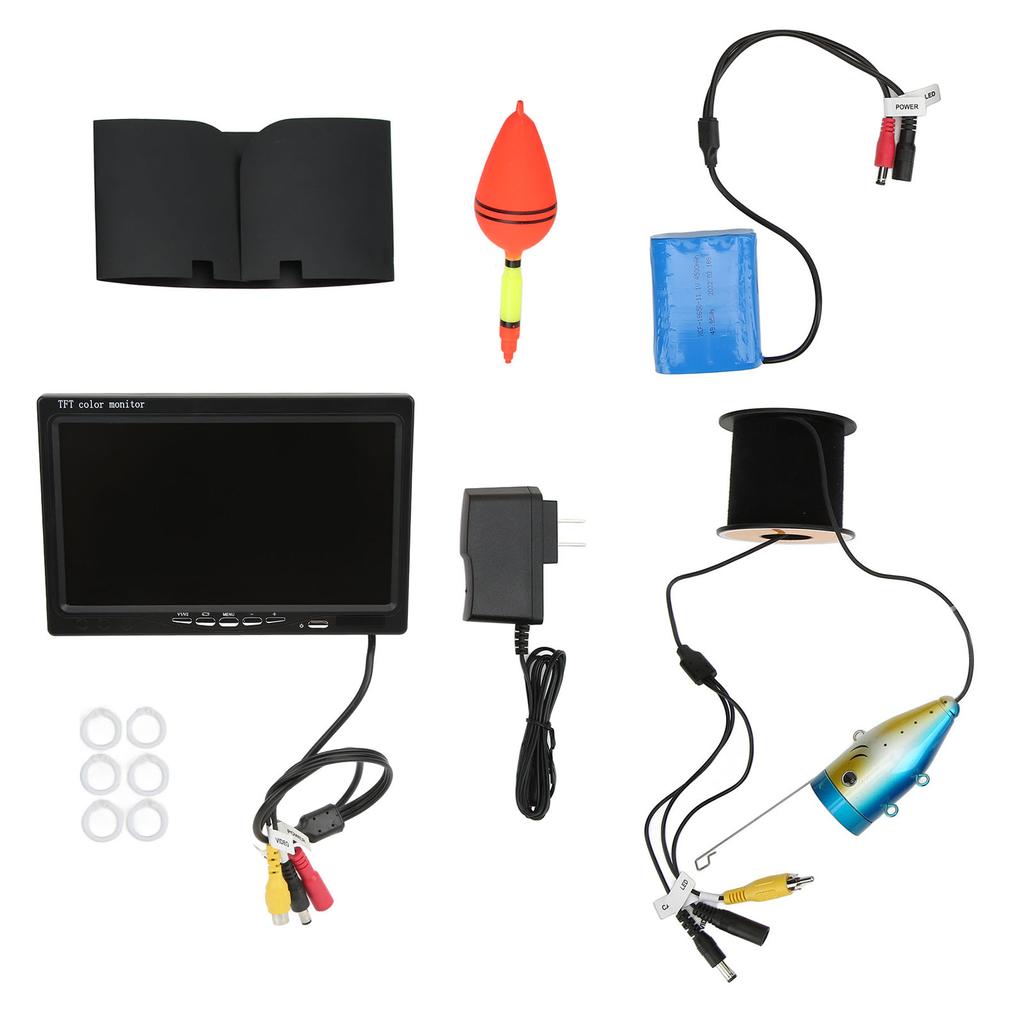 Underwater Fishing Camera 7 Inch HD Colorful IP68 Waterproof Video Fish Finder for Swimming Diving