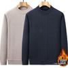 Men's Autumn/Winter Mid-Aged & Elderly Thick Velvet Round Neck Sweater - Warm Loose Knitwear Base Layer