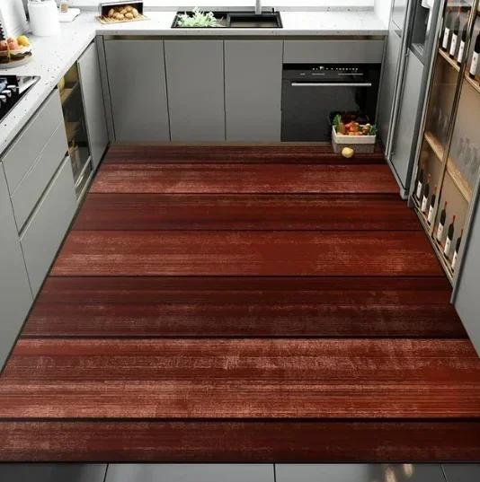 Waterproof PVC Floor Mat, Oil-proof, Large Area Rugs, Non-Slip Long Rug, Leather Foot Mats, Kitchen Carpet