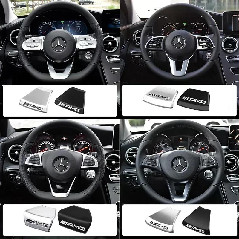 Car Emblem Steering Wheel Sticker Decoration Accessories For Mercedes Benz AMG Brabus Maybach W204 GLC CLA W205 W203 W206 W108 bup2