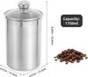Stainless Steel Canister Jars with Glass Lid, 1750ml Kitchen Storage Containers for Tea, Flour, Sugar, Coffee Beans, Candy, Snac