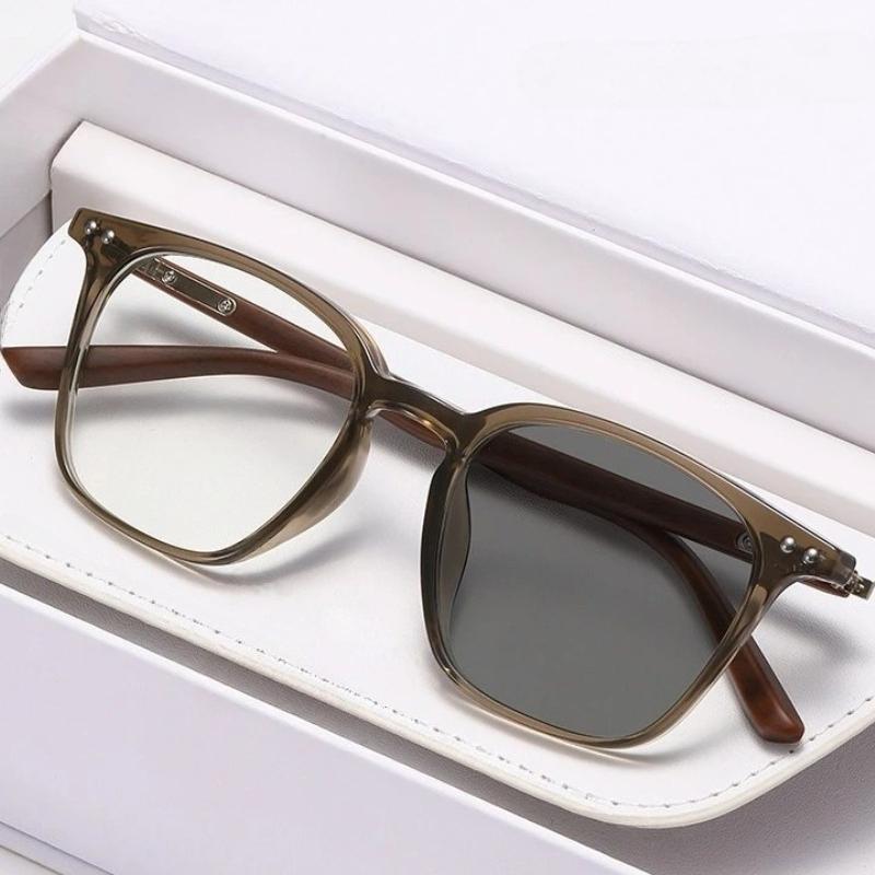 2026 New Photochromic Anti-Blue Light Presbyopia Glasses Stylish Square-Frame High-Definition Reading Eyewear Unisex