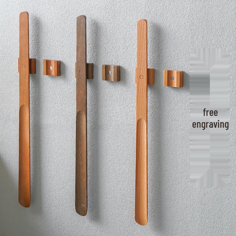 Black Walnut Magnetic Shoehorn: Long Handle Shoe Puller for Pregnant Women, Elderly, and Easy Wear, Premium Solid Wood.