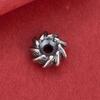 S925 Sterling Silver Leaf and Sawtooth Wheel Bead Spacer for DIY Buddhist Bracelet Jewelry