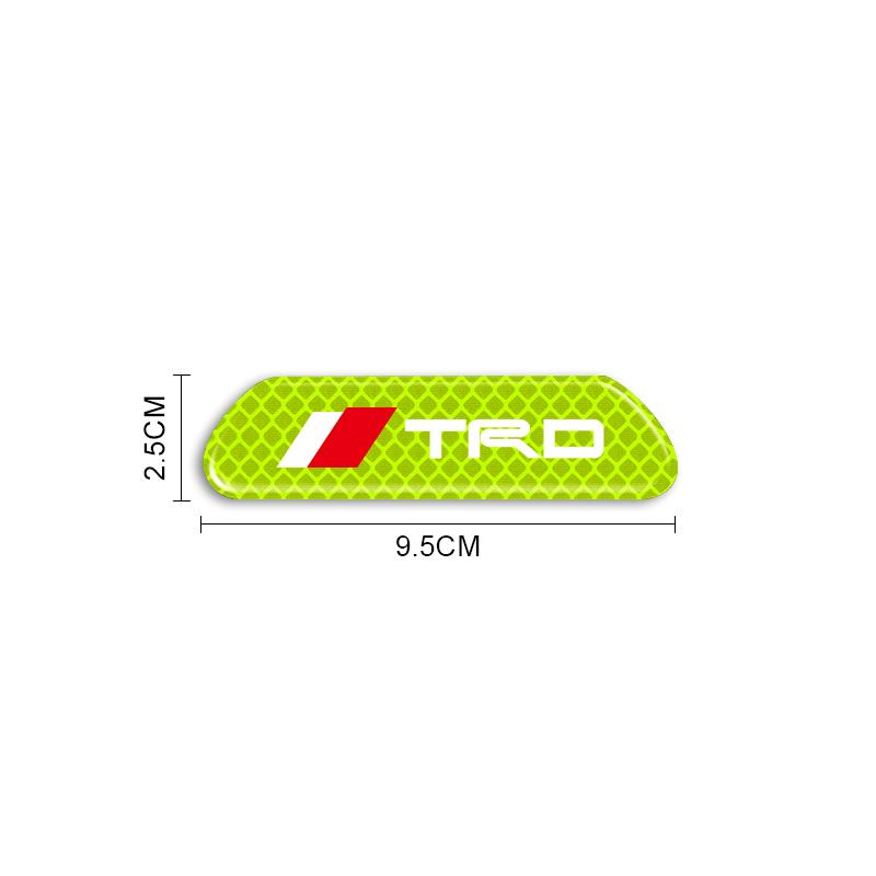 4PCS Car Door Safety Warning Reflective Mark 3D Sticker Car Accessories for Toyota GR Trd Camry Corolla Yaris Chr Auris Avensis T25