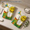 Smiley Daisy Print Lightweight Bath Towel, Soft Absorbent Beach Towel