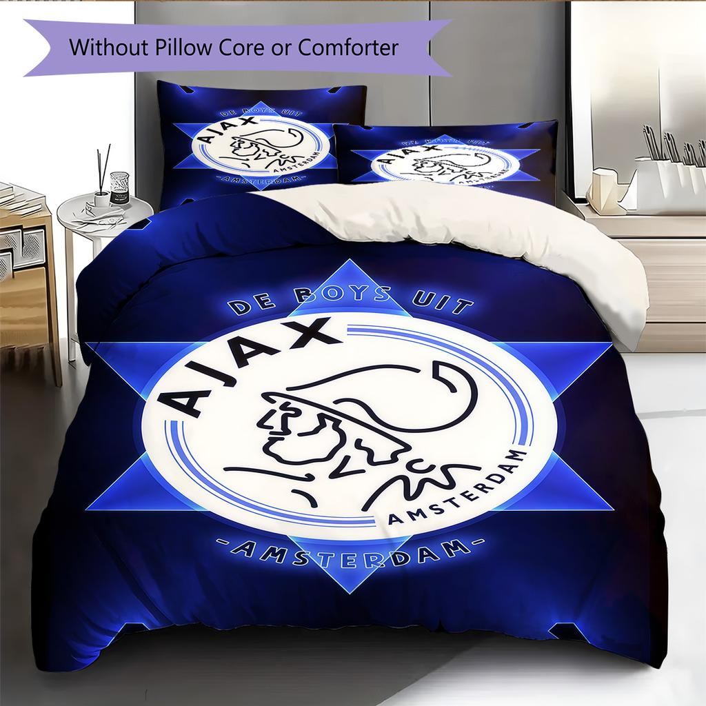 AFC Ajax Logo Bettwäsche Steppdecke Set Bettbezug Kissenbezug Heimdekoration Geburtstagsgeschenk (1 Bettbezug + 2 Kissenbezüge, ohne Füllung)