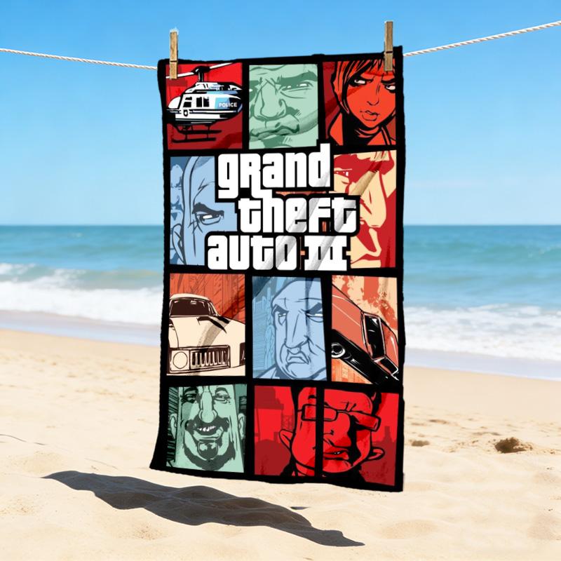 Gta Iii Cover Stylish Digital Printing Beach Towel Quick Drying Absorbent Blanket For Beach Pool Gym Travel Christmas Gift C9211797