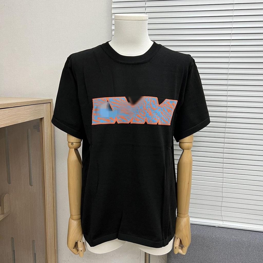 Edition 2025 Spring/Summer Trendy Jacquard Brand Logo Knit Unisex Short Sleeve