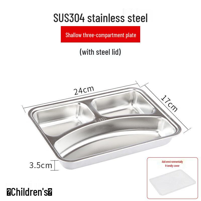 Stainless Steel Sectioned Cafeteria Tray