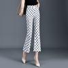 2025 New Arrival: Women's Polka Dot Slim Fit Flare Cropped Pants with Elastic Waist