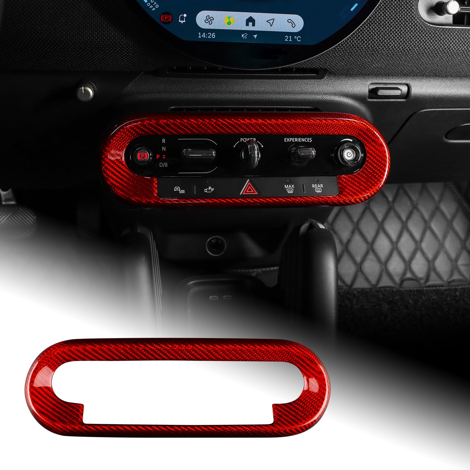 

AIRSPEED Наклейка-рамка на панель центрального управления из углеродного волокна для Mini Cooper Countryman Aceman F65 F66 F67 U25 J01 EV J05 Настраиваемый интерьер