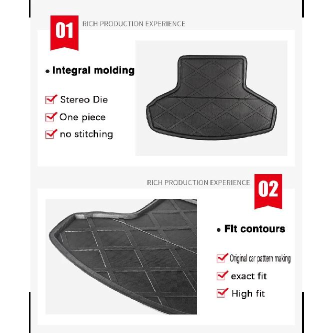 Car Trunk Mats for Volkswagen ID 4 Accessories 2021 2022 2023 VW ID4 Waterproof Protect Trunk Liner Anti-Slip Cargo Pad 3D EVA