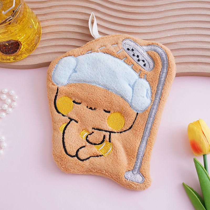 Panda Cartoon Coral Fleece Absorbent Kids' Hand Towel