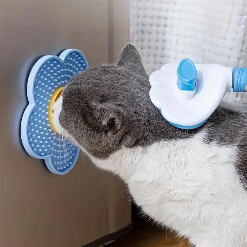 Pet Supplies Cat Licking Pad Pentagram Sun Flower Shape Silicone Dog Licking Plate Cute Pet Slow Licking Mat Dog Bowl Cat Bowl