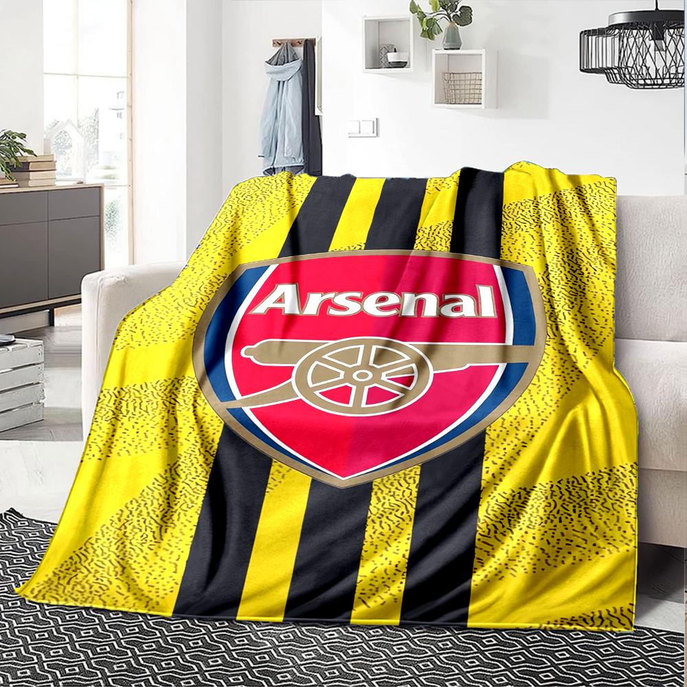 Arsenal F.C Theme Printed Blanket - Perfect for Couch, Bed, Travel & Outdoor Use | Machine Washable, Cozy & Durable.