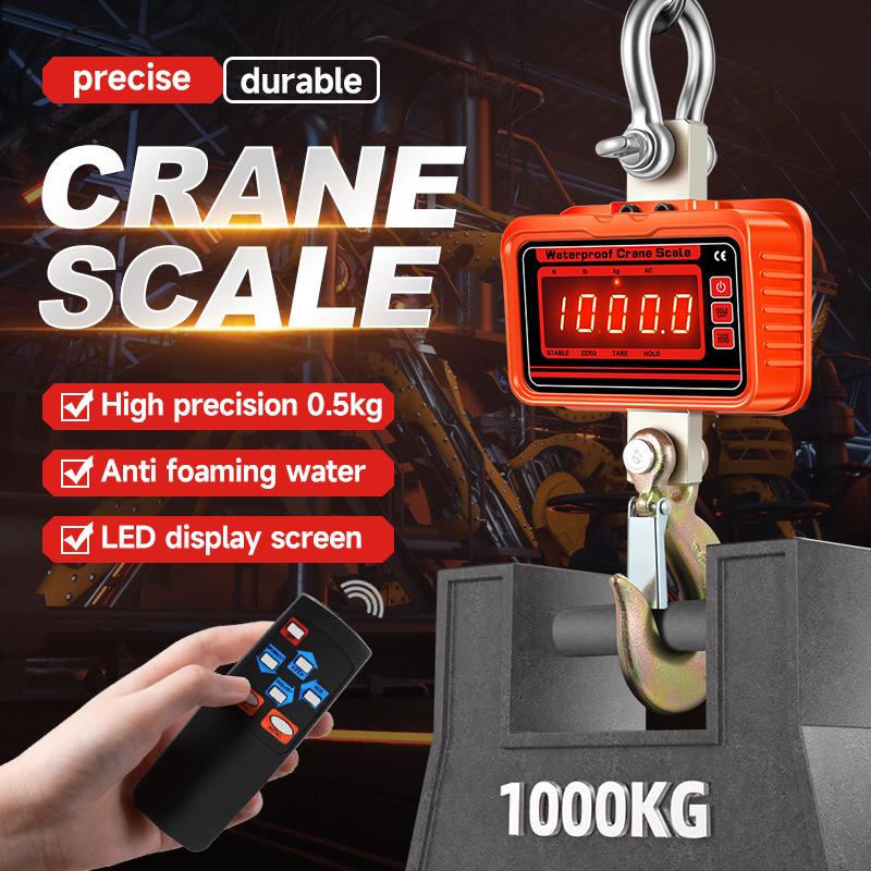 1/3T Waterproof Digital Crane Scale 3000kg LED Display Heavy Duty Alloy Steel Hook Precise Weight Balance 0 5KG Industrial