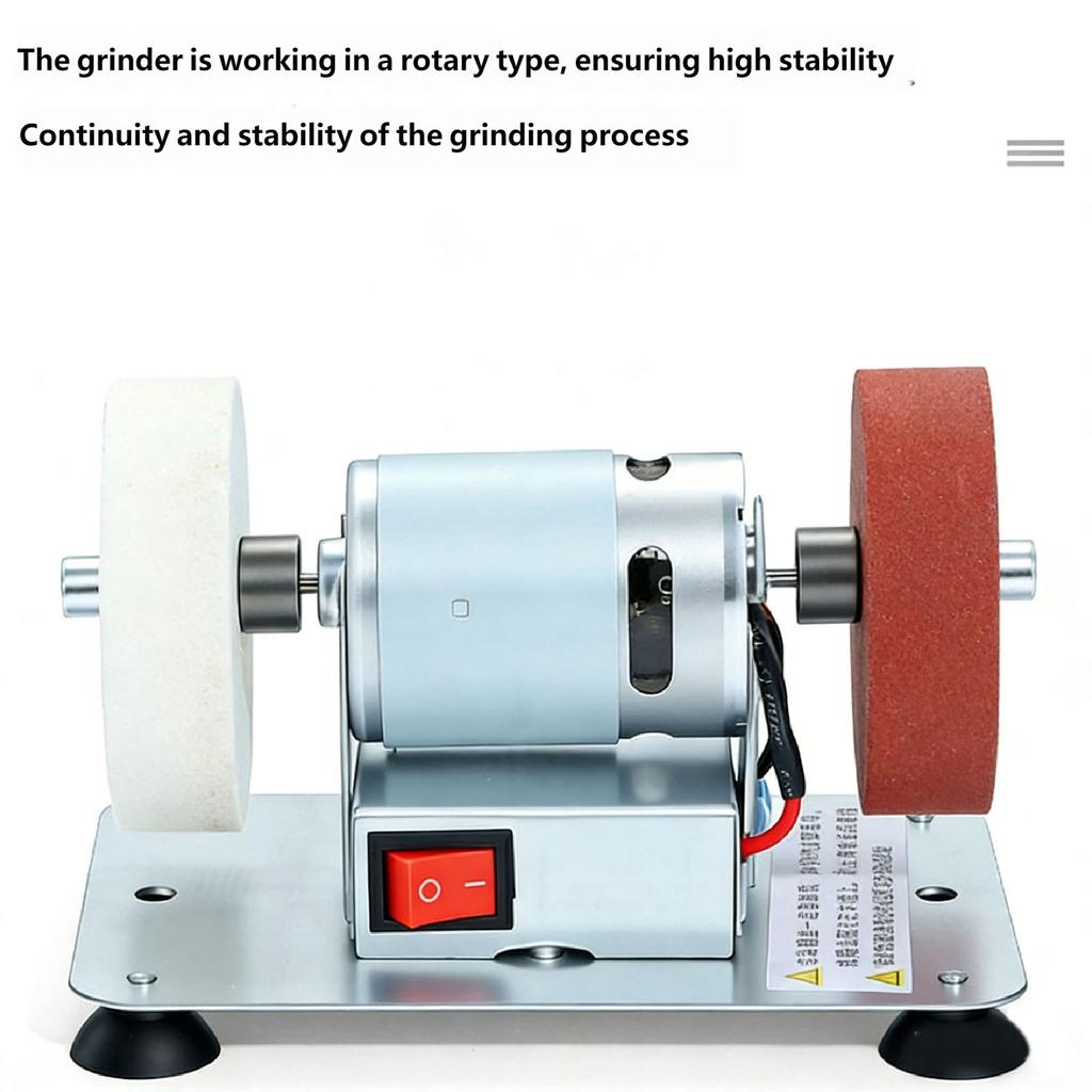 Professional 150W Mini Desktop Grinder With Coarse Fine Wheels And Non Slip Base For Sanding Grinding Sharpening Tasks
