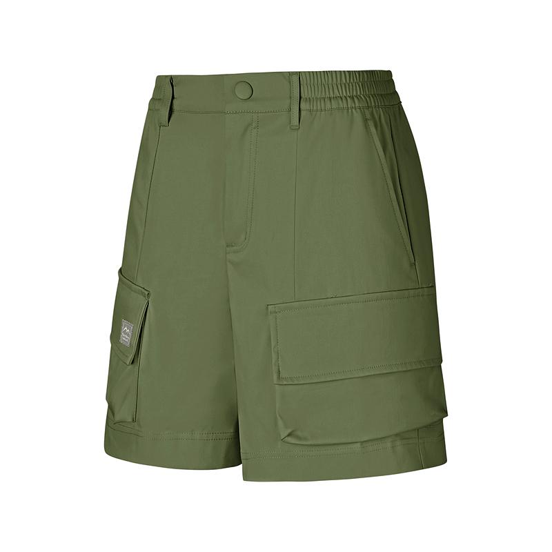 Skechers Knit Simple Comfortable Casual Shorts Women shorts Ivory-Green P225W096-0050 M