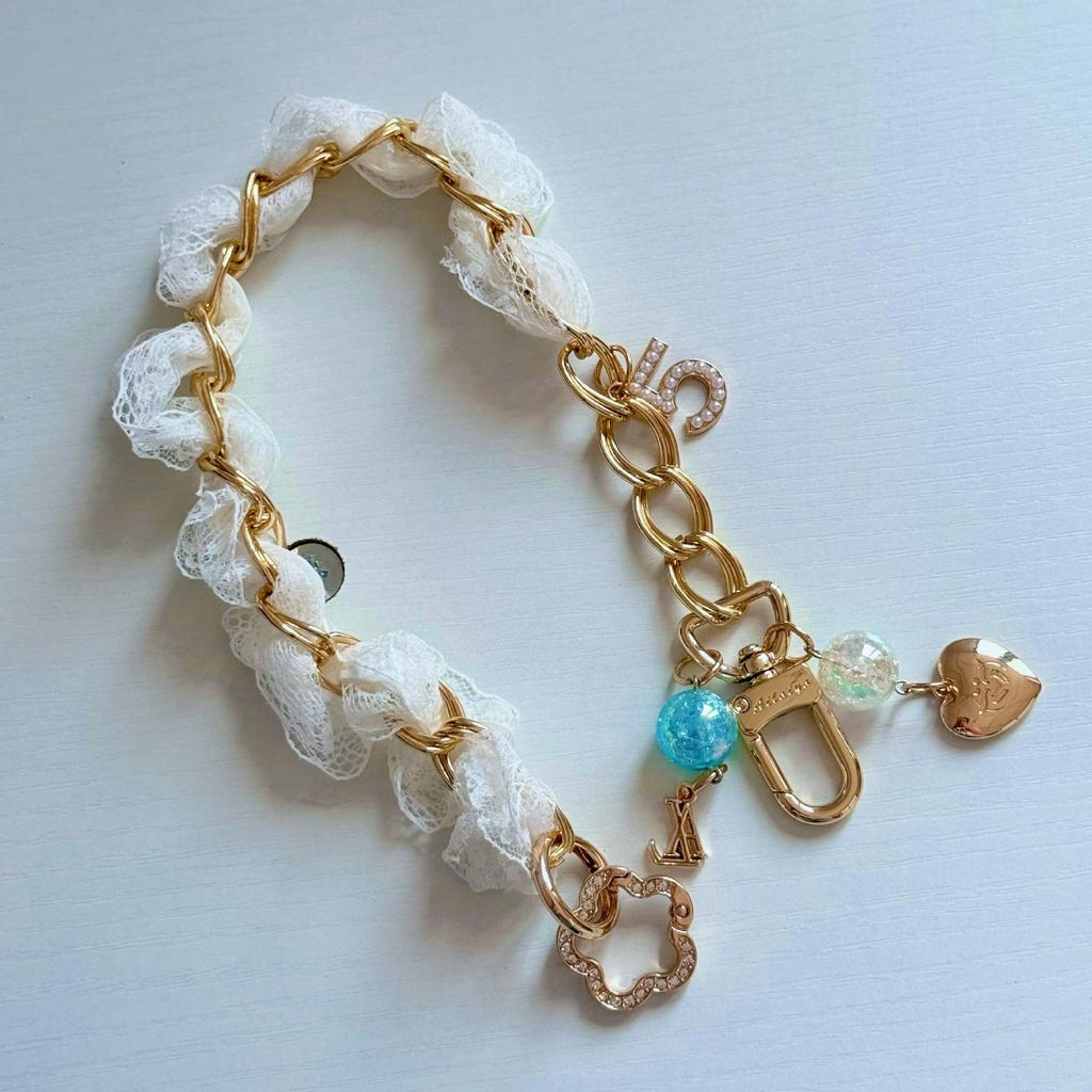 Handmade Woven Chinese-Style Double Layer Bracelet with Retro Phone Lanyard & High-End Plated Gasket