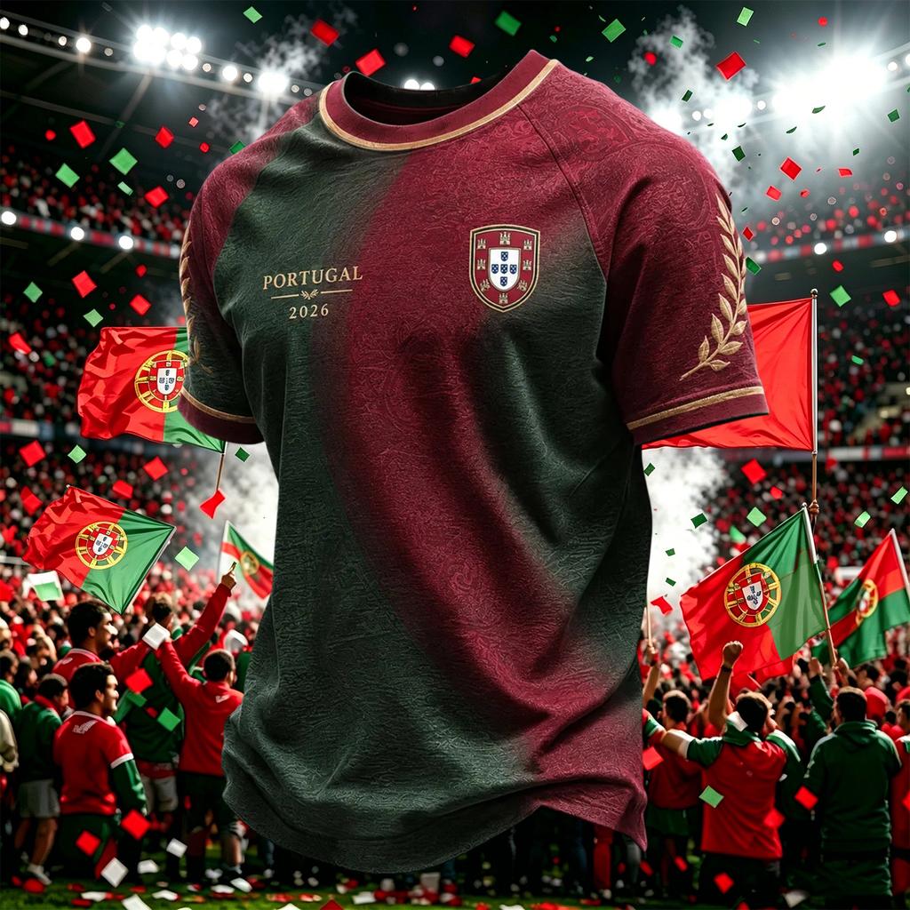Men's Casual Printed Round Neck Short Sleeve T-Shirt Lightweight Breathable