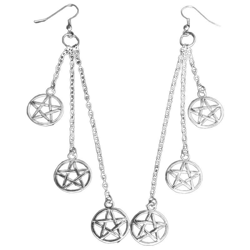Gothic Retro Star Tassel Earrings in Creative Fashion Style