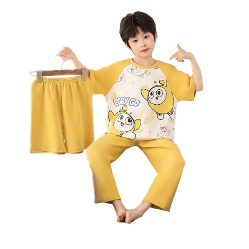 Boys Cotton Pajama Set Short Sleeve Long Pants Shorts Sleepwear Kids Ages 8