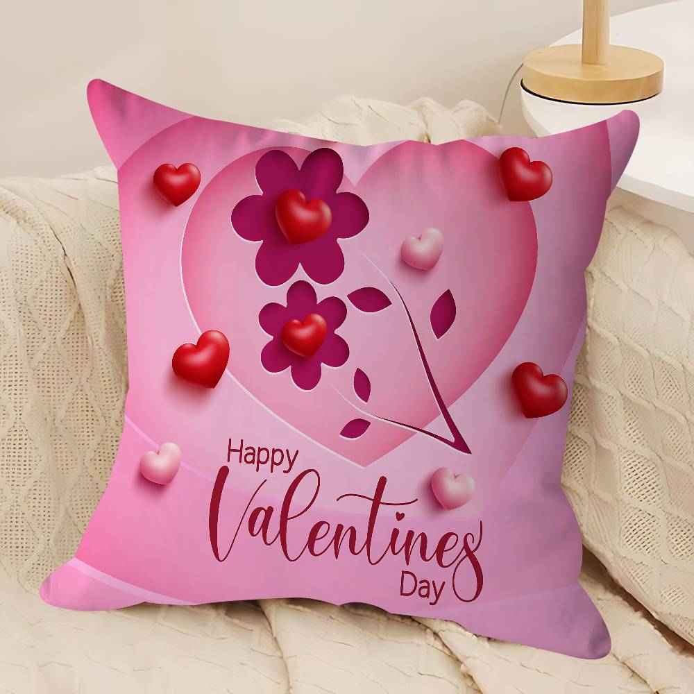 

Valentines Day Pillowcase Toon Gift Cushion Cover Bedroom Home Sofa Chair Seat Decor Pillow Case 12x12Inch