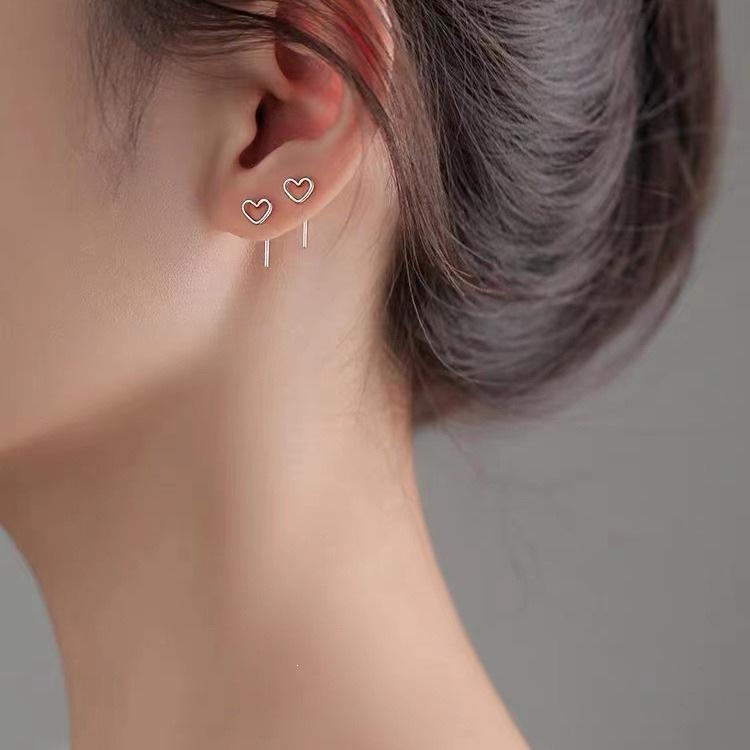 925 Sterling Silver Heart Stud Earrings - New 2022 Summer Style for Women