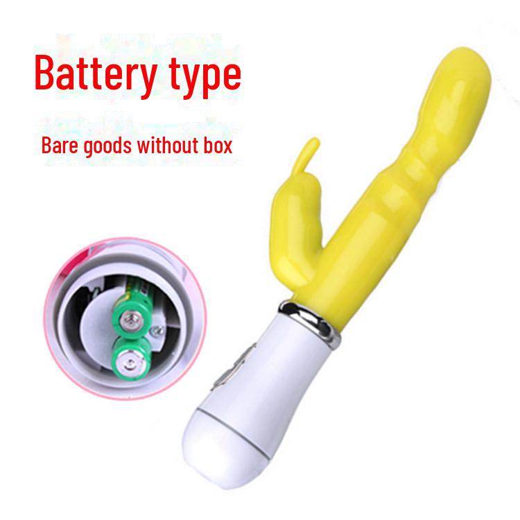 Vibrator reîncărcabil cu șoc dublu pentru punctul G, tip iepure, pentru cupluri - Dispozitiv de masaj cu vibrații intense