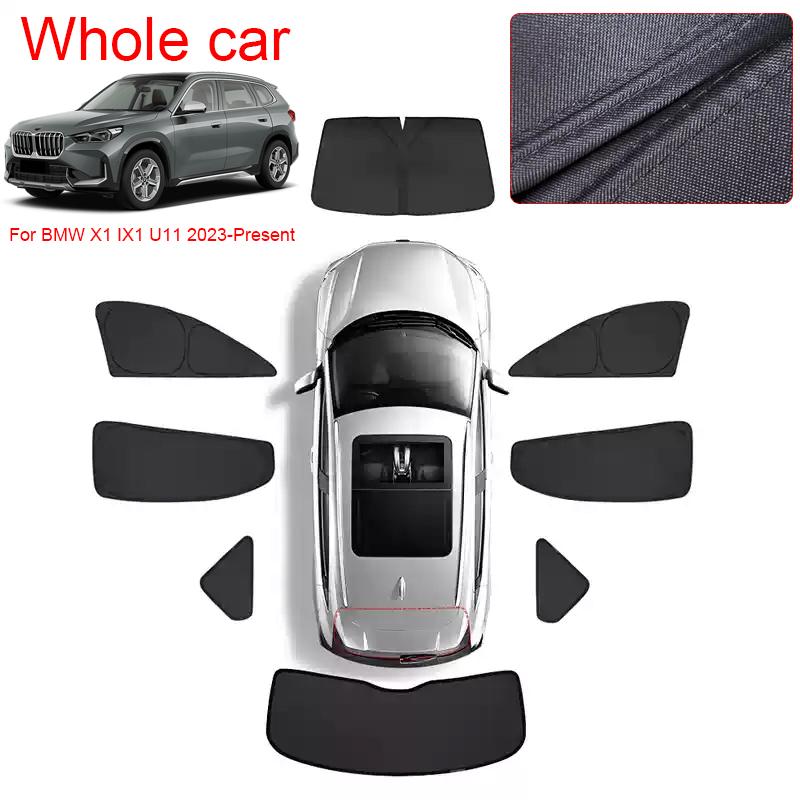 Car Black Windows Privacy Sunshade For BMW X1 IX1 U11 2023-Present Anti-UV Heat Insulation Protect Cover Interior Accessories