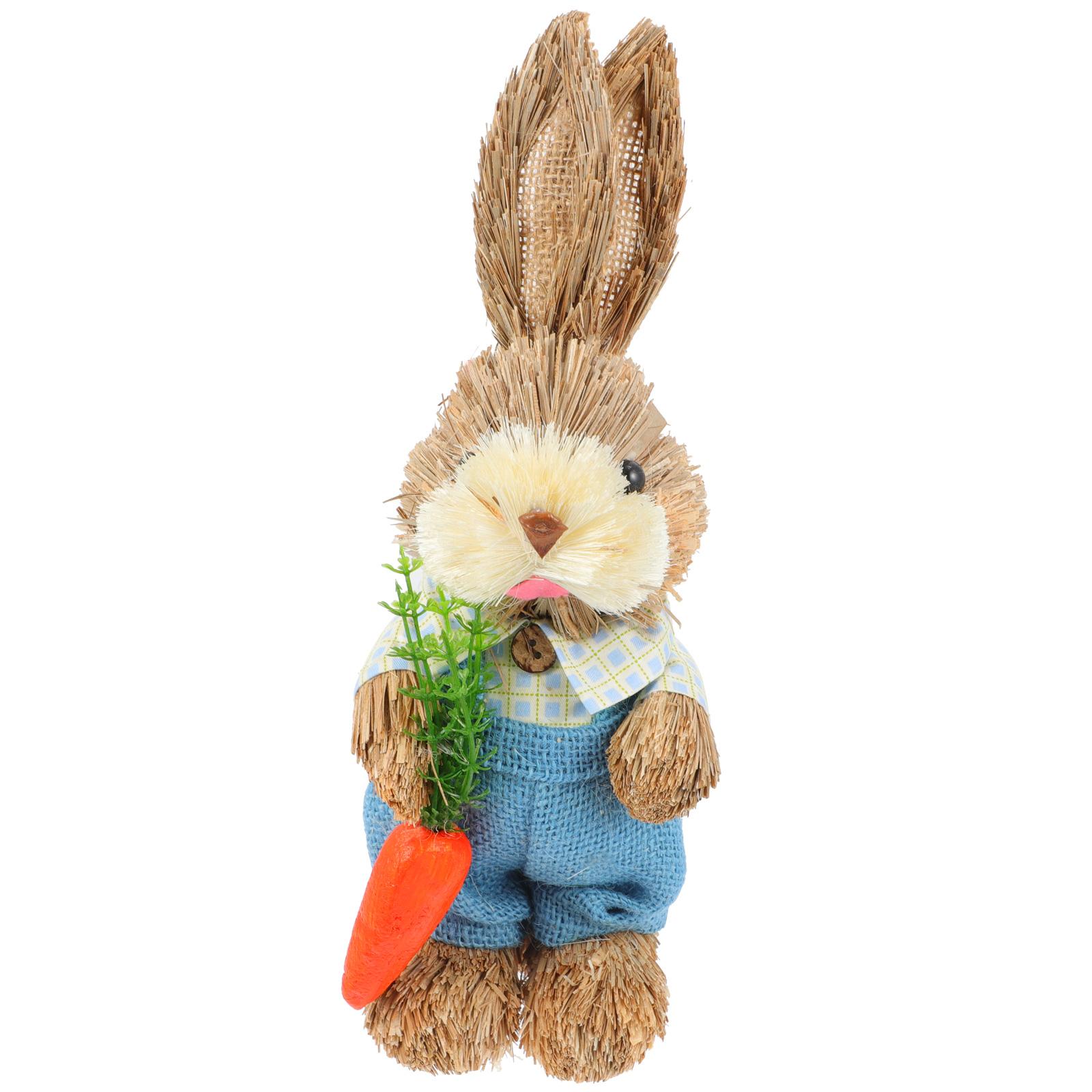 Exquisite Easter Straw Woven Rabbit Straw Woven Craft Adornment Festival Decor