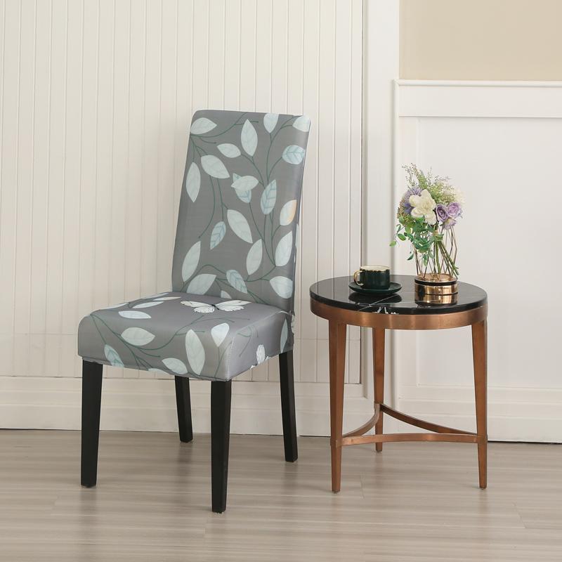 Printed Stretch Chair Cover For Dining Room Office Banquet Kitchen El Chair Protector Elastic Removable Anti-Dirty Seat Cover