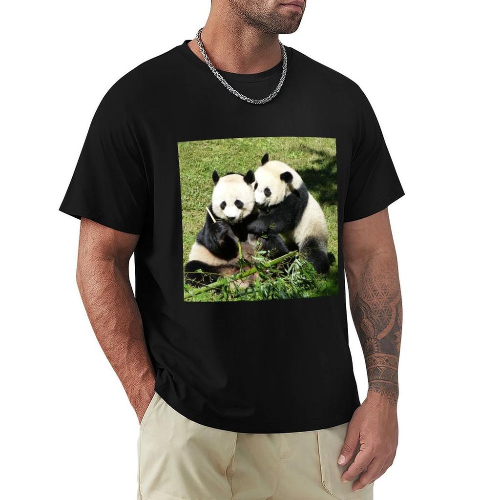Giant Pandas Mei Xiang And Bei Bei At The National Zoo Tshirt Light Athletic Short Sleeve Tee Shirt