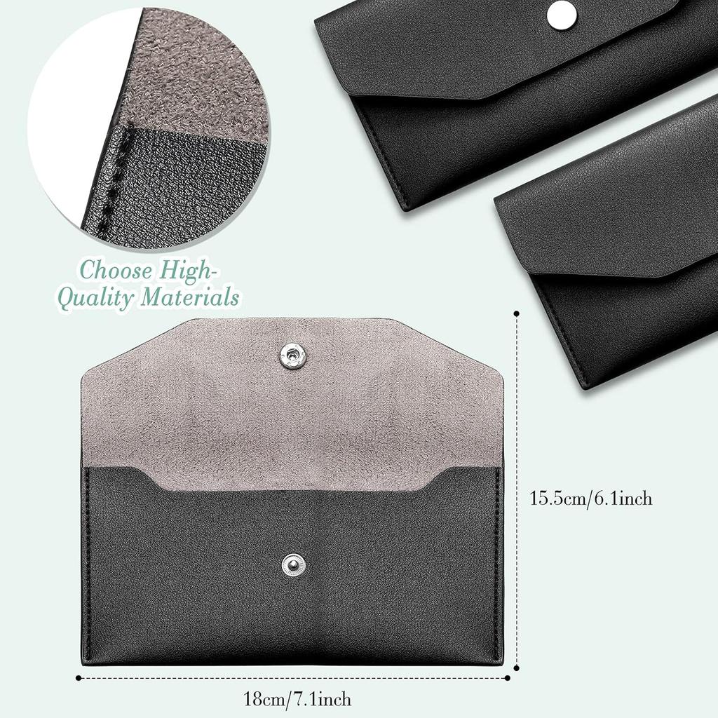 Frienda 1 Cash Envelope Wallet PU Leather Reble Budget Envelope 8 Cash Dividers 2 Sheets Category Sticker Labels for Wallets Bill Planner(Black