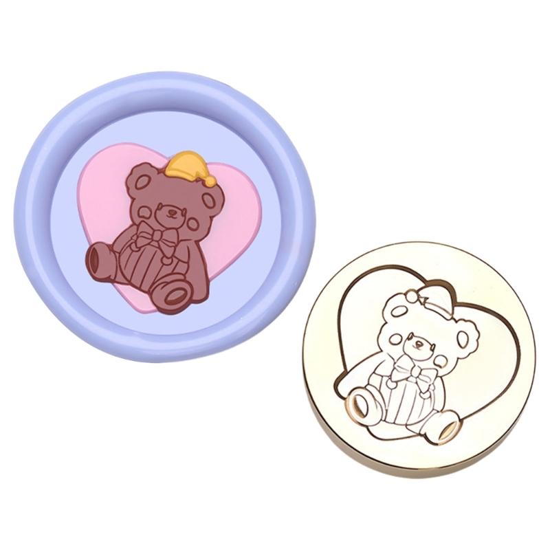 Vintage Seal Stamp Head Small Bear Animal Seal Stamp for Seal Envelope Card Party Invitation Packaging Christmas Wedding