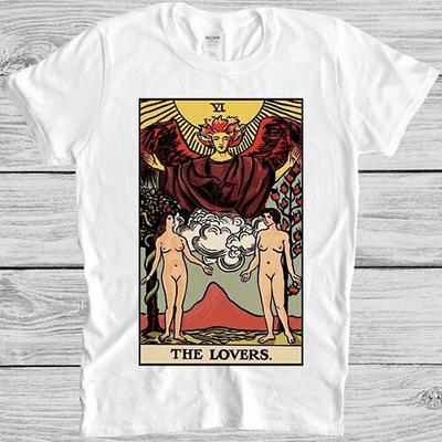 Die Lesbischen Liebhaber Tarotkarte LGBT Gay Stolz Stolz Lustiges Geschenk T-Shirt M954