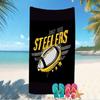 Beach Towel with Pittsburgh Steelers Pattern - soft,absorbent,machine washable Lightweight&Modern,swimming,Travel Essentials