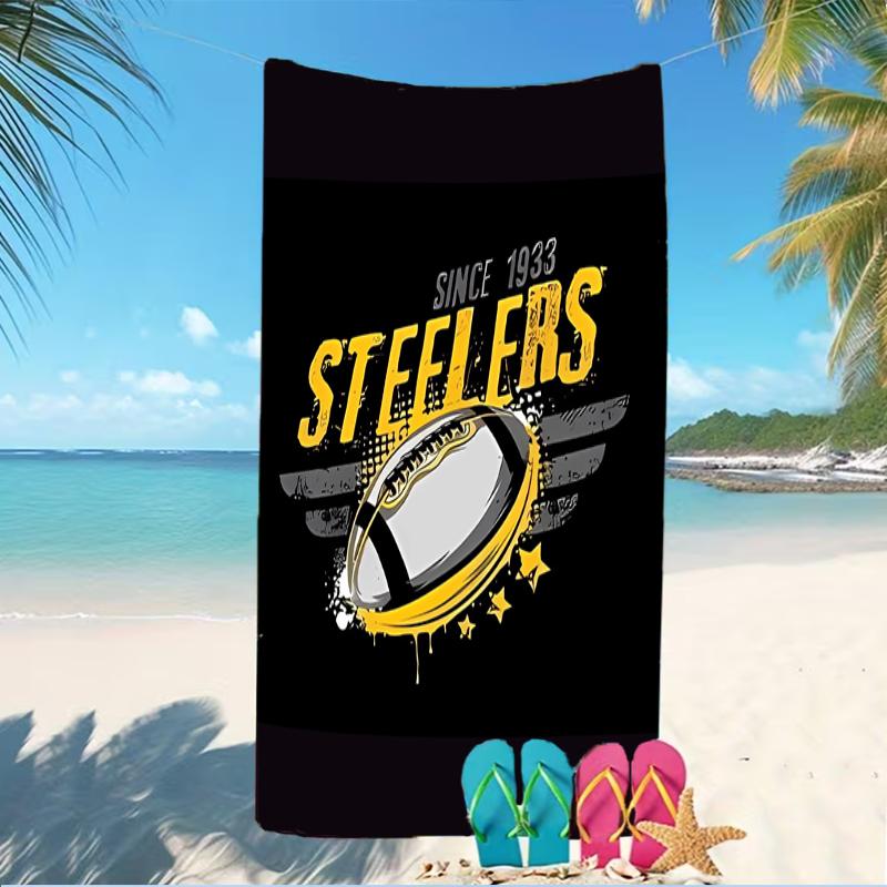 Beach Towel with Pittsburgh Steelers Pattern - soft,absorbent,machine washable Lightweight&Modern,swimming,Travel Essentials