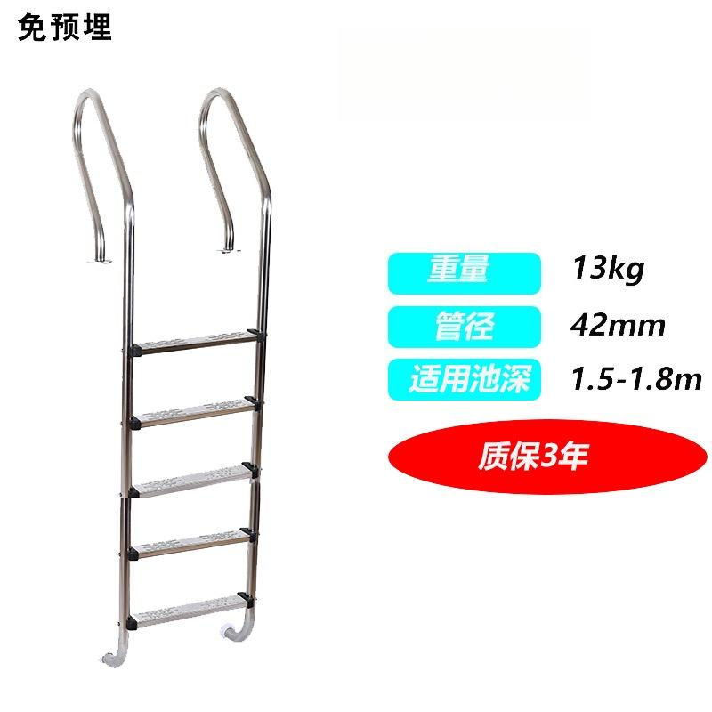 Stainless Steel Swimming Pool Ladder, 304 Underwater Ladder with Handrail, Thickened Treads for Pool Access