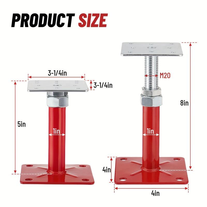 5-8" Adjustable Screw Jacks Post 2/4/8PCS,5000LBS Load Capacity House Floor Foundation Jacks for Basement Floor Leveling
