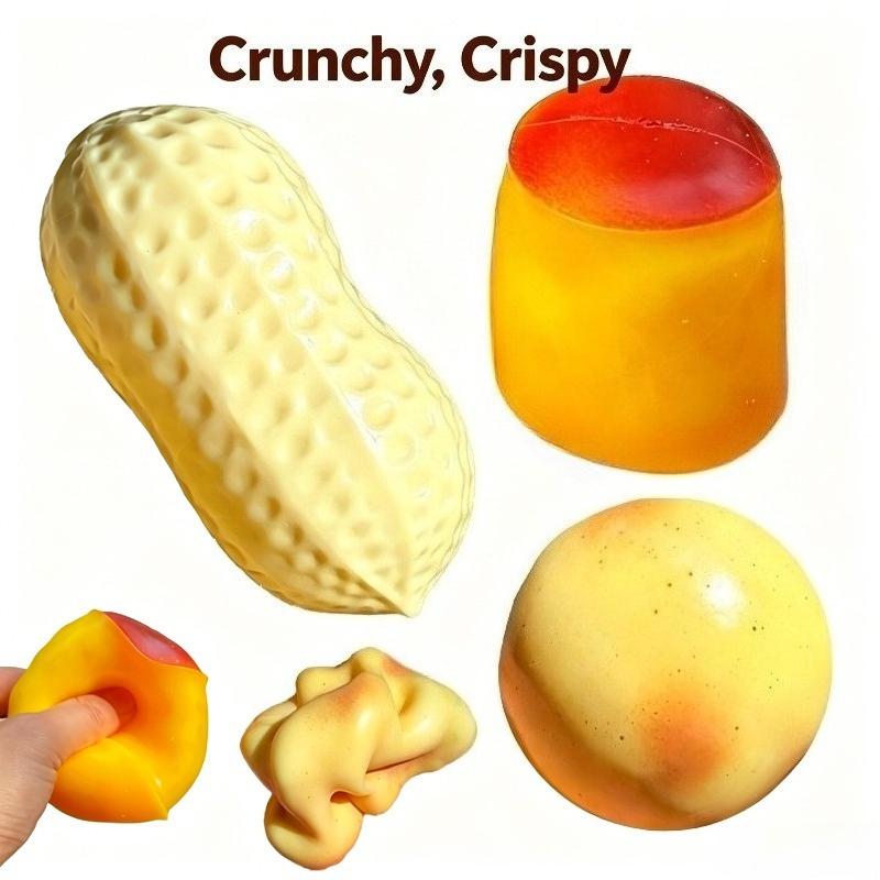 Bai Fen Bai Dolls And Toys Crunchy Caramel Pudding Stress Ball Squishy Toy Crispy Peanuts, Potatoes Stress Ball Fidget Toy Asmr Sensory Stress Relief Toys