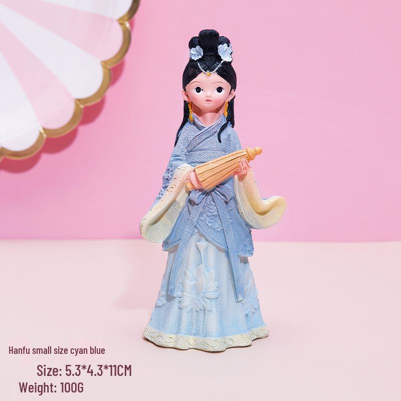 Figurine Fată Hanfu Stil Curte:  Ornamente Creative de Birou & Idei de Cadouri