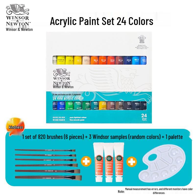 Winsor & Newton 12-Color Waterproof Acrylic Paint Set for DIY Stone, Textile & Wall Painting