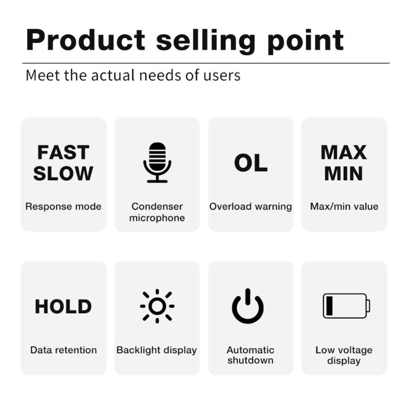 Portable Noise Level Tester Decibel Meter for Household Use for Monitoring Sound Level and Reducing Noise Pollution