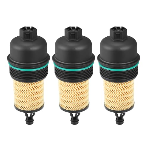 

Partuto Oil Engine Filter Housing Cap Cover No. 311401 - Plastic, Black, with Oil Filter, for Maserati Ghibli 2014-2019 - Set of 3